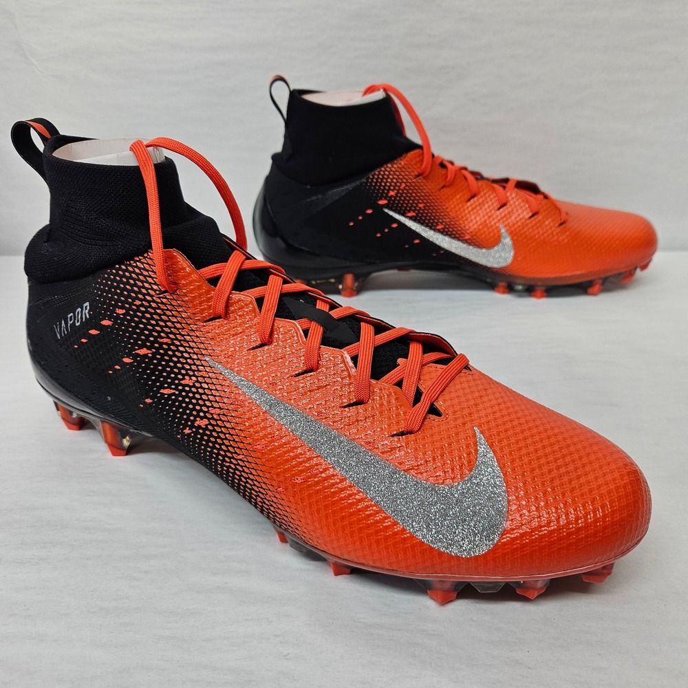 Nike Vapor Untouchable Pro 3 Football Cleats 917165-008 Orange Black Men Size 15 - Picture 2 of 13